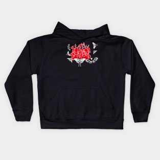 Moths Drawn to Flames Design Kids Hoodie